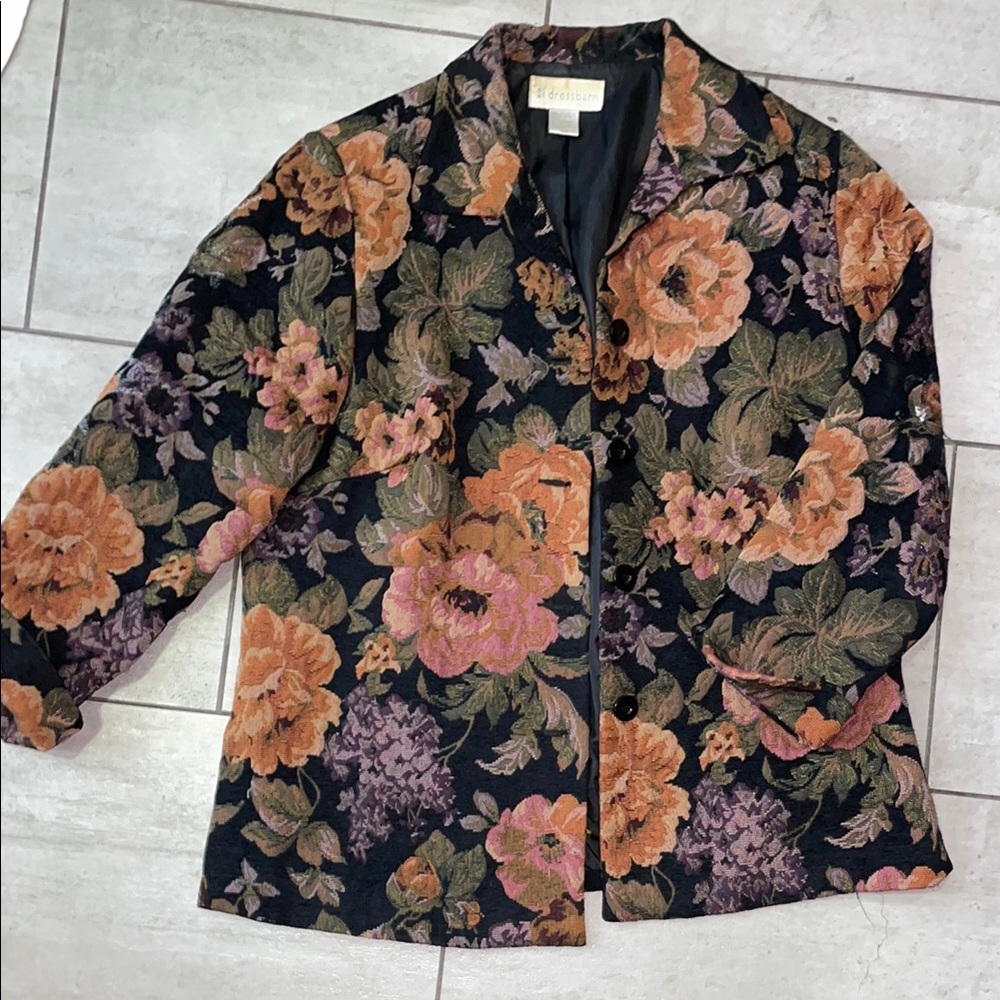 Dress Barn Floral Blazer Relaxed Fit